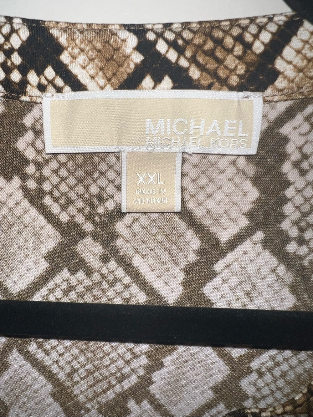 Michael Kors Snake Print V-Neck Tunic - Brown & Black - Picture 3 of 3